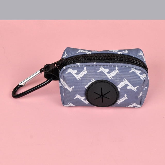 Soporte de bolsas de bolsas de caca para perros Parajero de desecho portador de bolsas de desechos de perros ligeros para correa dispensador de bolsas Gris