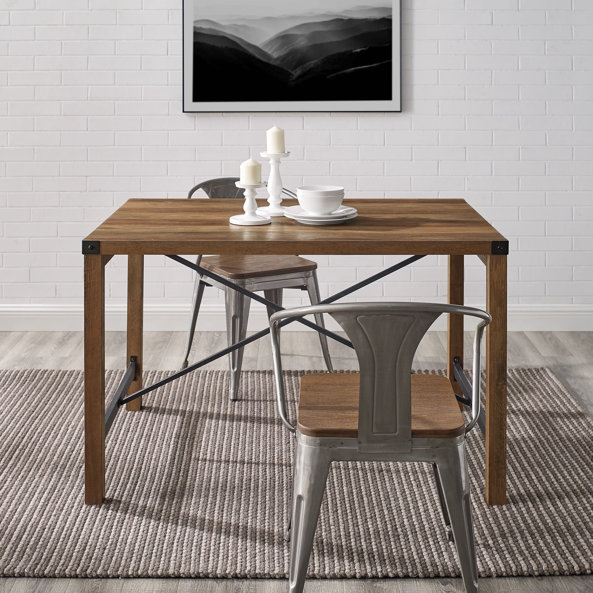 Manor Park Rustic Farmhouse Dining Table, Rustic Oak