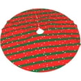 thumbnail image 4 of Red and Green Tree Skirt - Winter White Polka Dots Xmas Tree Bed Skirt 36 Inch Tree Mat for Winter Holiday New Year Party, 4 of 6