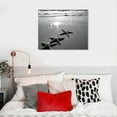 thumbnail image 4 of Nawypu  Black White Tropical Sea Sand Beach Picture Canvas Print Ocean Wave Shell Starfish Poster Printed Painting Retro Nature Seascape Wall Art Decor Framed for Living Room Home Decoration, 4 of 4