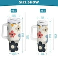 thumbnail image 6 of Yayeee 40oz Stainless Steel Tumbler with Straw and Handle Double-Wall Insulated Travel Water Bottle, Beige Retro Flower, 6 of 8