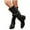Black, variant on Kilaqueen Slouchy Knee High Boots for Women Wide Calf Pull On Chunky Low Heel Riding Boots Faux Leather Comfortable Dressy Casual Boots for Fall Winter Spring
