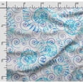 thumbnail image 2 of Soimoi Sea Shell Print,Cotton Cambric, Quilting Fabric Sold by The Yard 42 Inch Wide, Medium Weight Cotton Fabric, SewingSupplies,Aqua Blue, 2 of 5