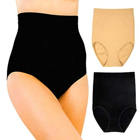 

Alyce Intimates Womens Tummy Control Shapewear Seamless High-Waist Panty Body Shaper 2 Pack