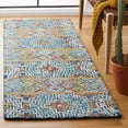 thumbnail image 2 of SAFAVIEH Aspen Ethelbert Geometric Striped Wool Runner Rug, Blue/Gold, 2'3" x 15', 2 of 7