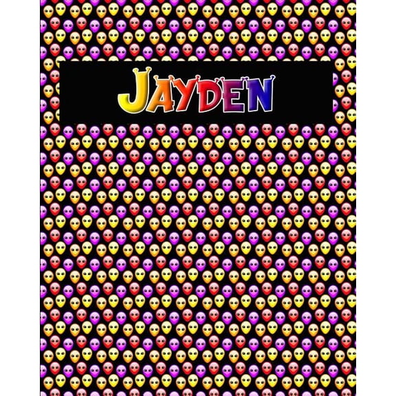 120 Page Handwriting Practice Book with Colorful Alien Cover Jayden: Primary Grades Handwriting Book Paperback