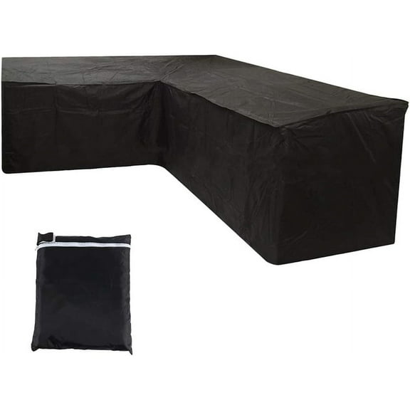 Sectional Couch Cover for Outdoor Patio Furniture, Patio Furniture Covers Heavy Duty Waterproof Protection, Windproof Dustproof Anti-UV Cover for L-Shaped Sofas, Easy Cleaning and