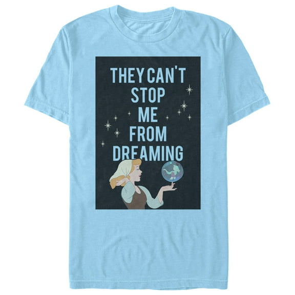 Men's Cinderella Can't Stop Dreaming Graphic Tee Light Blue Small