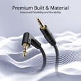 thumbnail image 3 of Audio Cable 3.5mm Right Angle (6FT) Male to Male Gold Plated AUX Auxiliary Headset Jack Adapter TRS Cord for Bose Sony Headphones Cord Replacement iPhone iPod iPad Computer Portable Speaker Car, 3 of 6