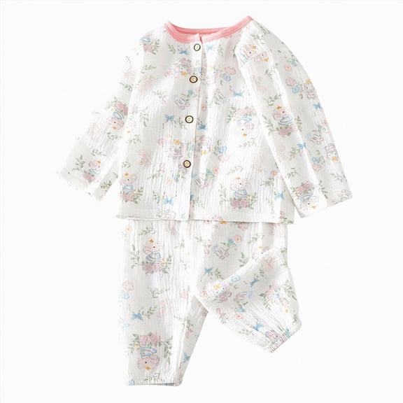 TOWED22 Kids Toddler Girl Boys Pajamas Pj Set Long Sleeve Sleepwear Loungewear Soft & Comfort 6-24 Months 2t 3t 4t 5t 6t 7t 8t 9t Children(Pink,18-24 M)