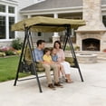 thumbnail image 5 of 3 Seater Porch Swing Replacement Cover - Waterproof Outdoor Garden Swing Top Cover, Windproof Heavy Duty Rip Proof Patio Swing Seat Cover for Hammock and Outdoor Furniture, Khaki, 75.2x47.2x7.8 inch, 5 of 5