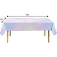 thumbnail image 3 of Nvzi 10 Pack Iridescence Plastic Tablecloths Shiny Disposable Laser Rectangle Table Covers Foil Metallic Tablecloth Iridescent Party Decorations Birthday Wedding Christmas 54"x108"，Silver, 3 of 4