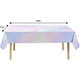 thumbnail image 3 of Nvzi 6 Pack Iridescence Plastic Tablecloths Shiny Disposable Laser Rectangle Table Covers Foil Metallic Tablecloth Iridescent Party Decorations Birthday Wedding Christmas 54x108，Silver B, 3 of 4
