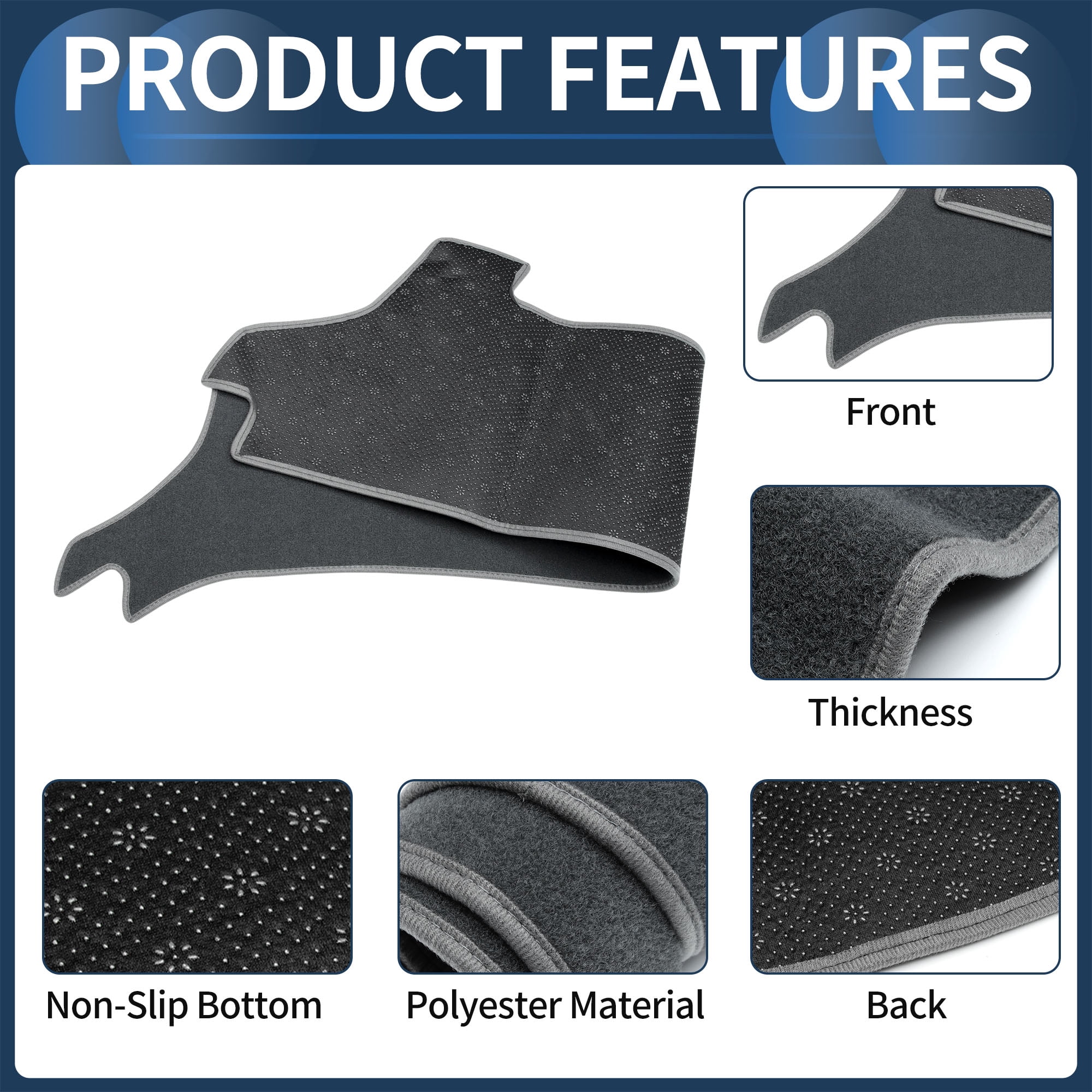Unique Bargains Dash Cover Mat Carpet for Toyota Prius 2020-2025 Polyester Gray