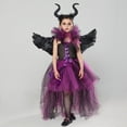 thumbnail image 4 of Disfraz de maléfica de Disney para niñas, traje de lujo para Halloween, fiesta de carnaval, vestido de malla negra, Cosplay para niños, ropa de bruja de Reina demonio, 4 of 5