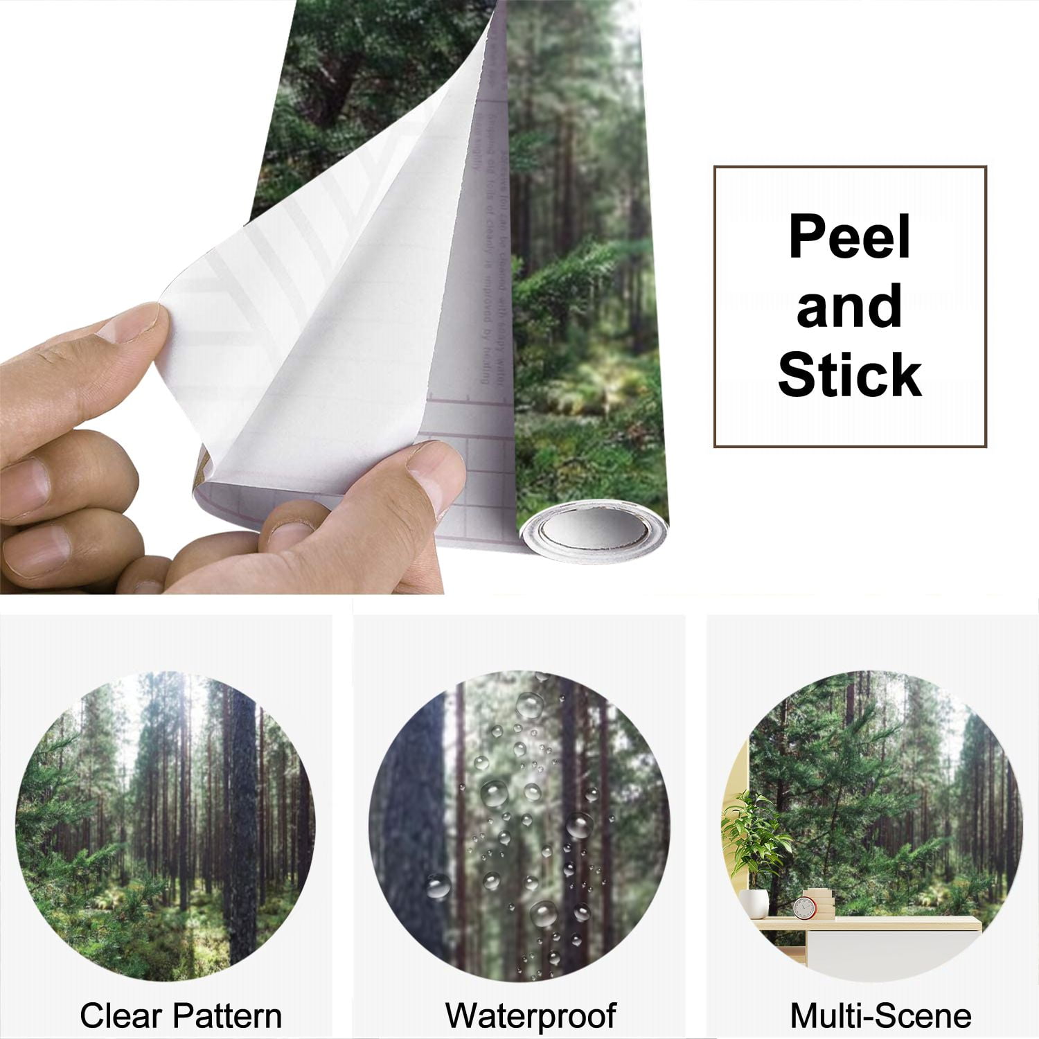 Peel and Stick Wallpaper between trees Modern Art Wall Mural Decor Self Adhesive and Removable 69in x 98in