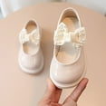 thumbnail image 2 of Girls Pearls Bow Patent Leather Dress Shoes Wedding Gown Thick Shoes, 2 of 5