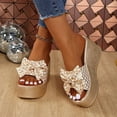 thumbnail image 4 of CHGBMOK Womens Sandals Summer New Solid Color Retro Thick Bottom Open Toe Beach Slippers,Sizes 36-43, 4 of 7