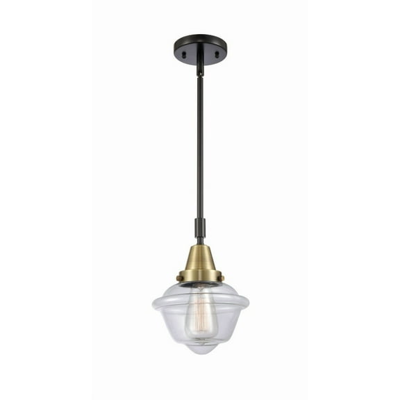 447-1S-BAB-G532-Innovations Lighting-Oxford - 1 Light Stem Hung Mini Pendant In Traditional Style-9.13 Inches Tall and 7.5 Inches Wide-Black Antique