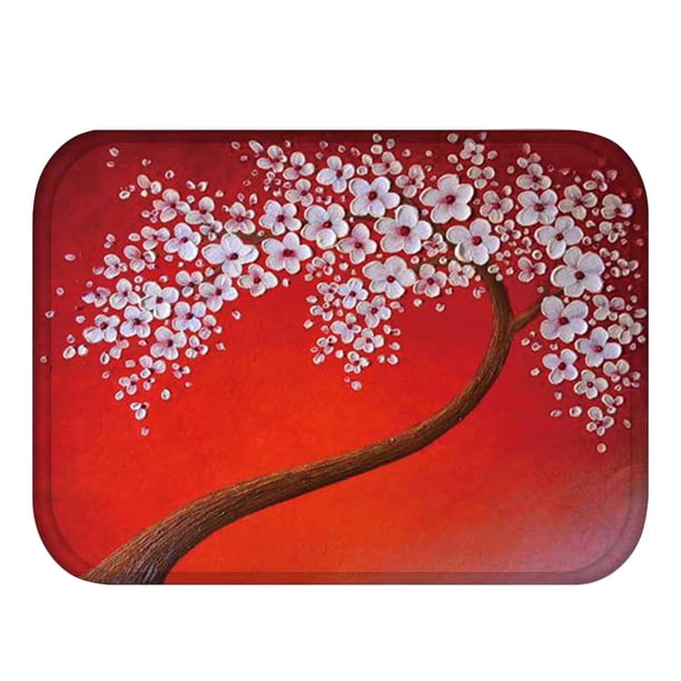 Pintura al óleo Árbol Coral Terciopelo Estera Puerta de la cocina Entrada Alfombras antideslizantes Baño Alfombras de sala de estar Advancent JJ20220-02