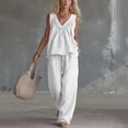 thumbnail image 4 of Women's Summer Solid Color V Neck Shirt Top With Pocket Casual Shorts Set, 4 of 6