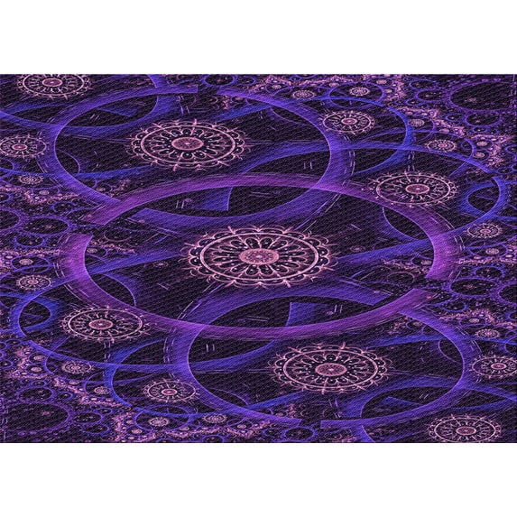 Ahgly Company Indoor Rectangle Patterned Midnight Blue Area Rugs, 7' x 9'