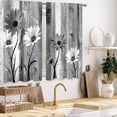 thumbnail image 5 of Farmhouse Wooden Grey Daisy Rustic Country Floral Bathroom Window Kitchen Short Curtains, 5 of 7