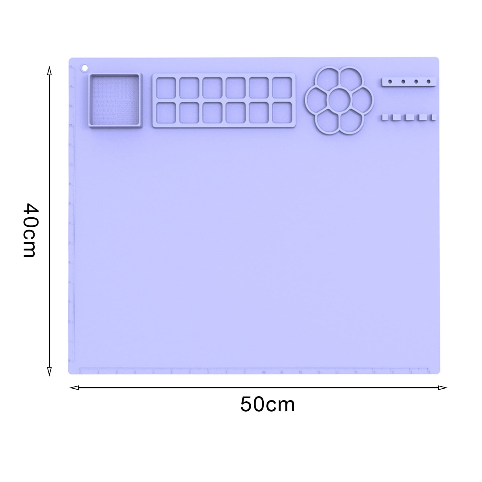 sunsanly Silicone Craft Mat with Cup Non-Stick Surface Versatile Usage Easy-maintenance Foldable Design Painting Mat for Kids
