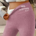 thumbnail image 7 of VEKDONE Fashion Letter Print Leggings for Women Fall Winter High Waisted Stretchy Tights Sherpa Lined Fleece Warm Long Pants Trendy Slim Yoga Pant Pink M, 7 of 7