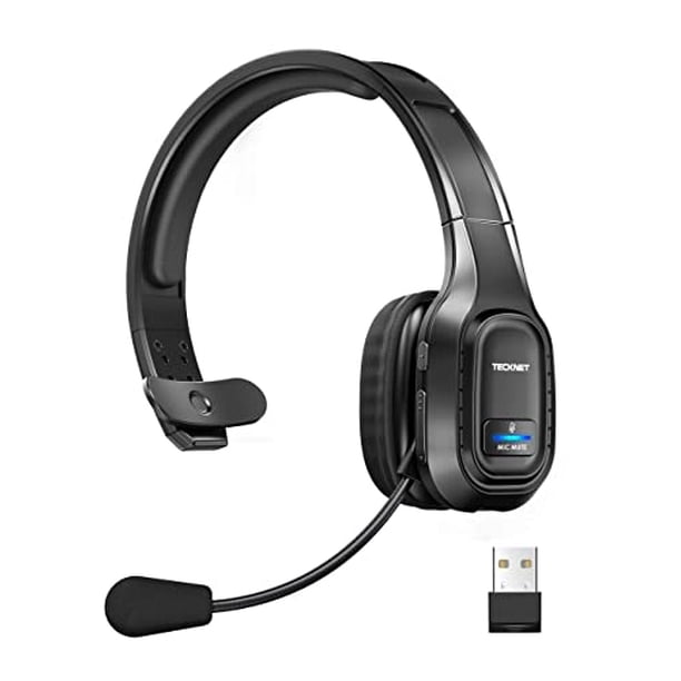 Auriculares Inalámbricos TECKNET Trucker con Micrófono y cancelación de Ruido Negro