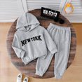 thumbnail image 2 of Gibobby Kid Boy Clothes Letter Printed Long Sleeved Hoodies Sweatshirt + Pants Fall Winter Outfits Set For 6 12 18 Months 2T 3T 4T 5T 6T 7T Boys(2-3 Years,Grey), 2 of 7
