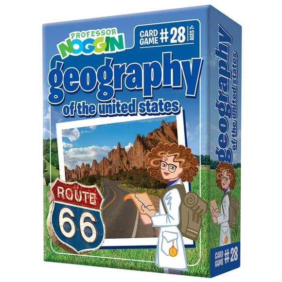 Professor Noggin Geography of the US- Educational Game for Kids - True or False and Multiple Choice - Ages 7+ - 30 Cards