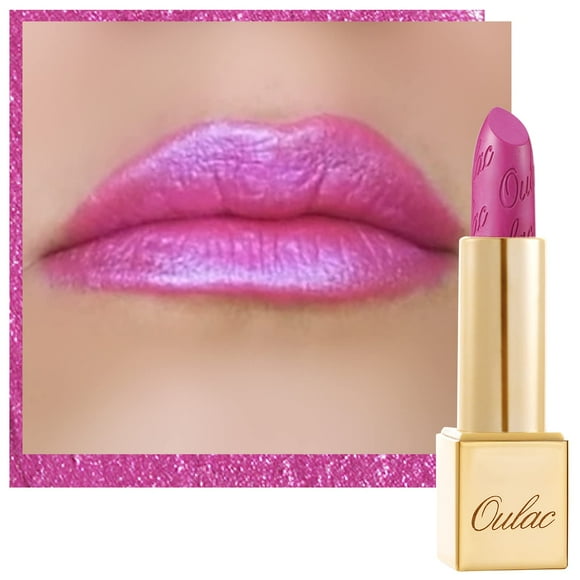 Lápiz labial Oulac Velocity 15 rosa metalizado 3D Shine