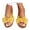 Yellow, variant on Slide Sandals for Women Slip on Flip Flops Bow Summer Slippers Cork Footbed Flats Shoes
