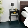 thumbnail image 6 of Nightstand, Mid Century Modern Side Table Bedroom with Storage, Small End Bedside Table with Solid Wood Legs for Living Room, Office Small Spaces (Black), 6 of 13
