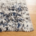 thumbnail image 3 of SAFAVIEH Jericho Laura Abstract Polyester Shag Area Rug, Ivory/Navy, 8' x 10', 3 of 8