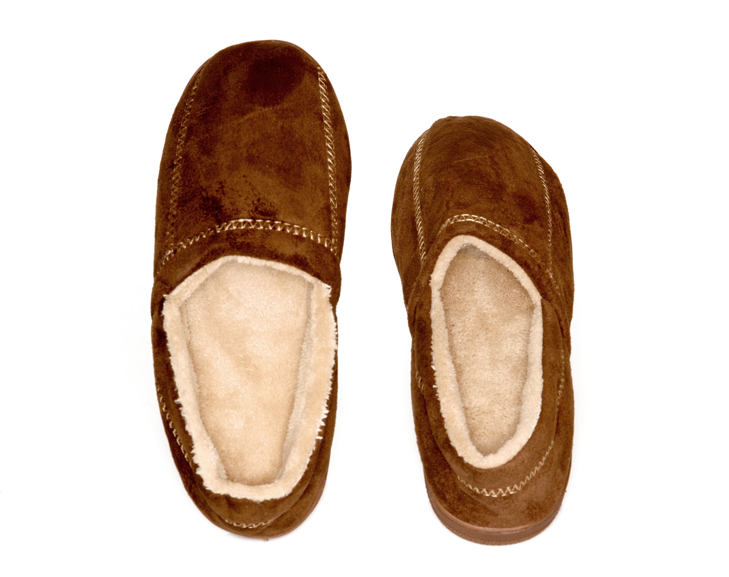 Deluxe Comfort Modern Moccasin Memory Foam Mens Slipper, Size 13-14 – Stylish Microsuede – Long-Lasting Memory Foam – Warm Fleece Lining – Men's Slippers, Brown