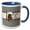 Blue/White, variant on 3drose, Graduation Cap on Books, Tassel on Stars, Stripes, Class of 2019, Gold, 11oz Two-tone Green Mug