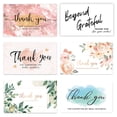 thumbnail image 2 of Tarjeta de agradecimiento de regalo de negocios, tarjeta de felicitación, flores de mármol, papel recubierto rosa, paquete de compras, decoraciones de agradecimiento, 30 piezas, 2 of 4