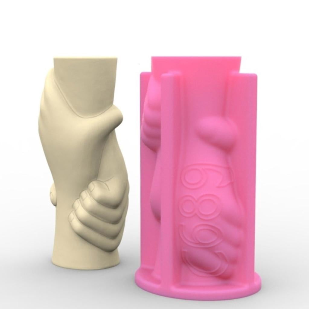 Hand Flower Pots Mold Pen Holder Silicone Mould Concrete Planter Mold Epoxy Resin for Enthusiasts