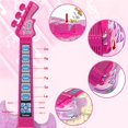 thumbnail image 3 of Set de guitarra y micrófono TAKIHON para niños con música y rojo claro, 3 of 7