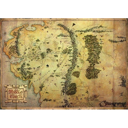 The Hobbit Journey Map of Middle Earth Movie Giant Poster 55x39