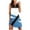Blue, variant on Womens Plus Size Summer Dress Fashion Crew Neck Sleeveless Tank Dress Casual Color Block Mini Dress Beach Holiday Sundress