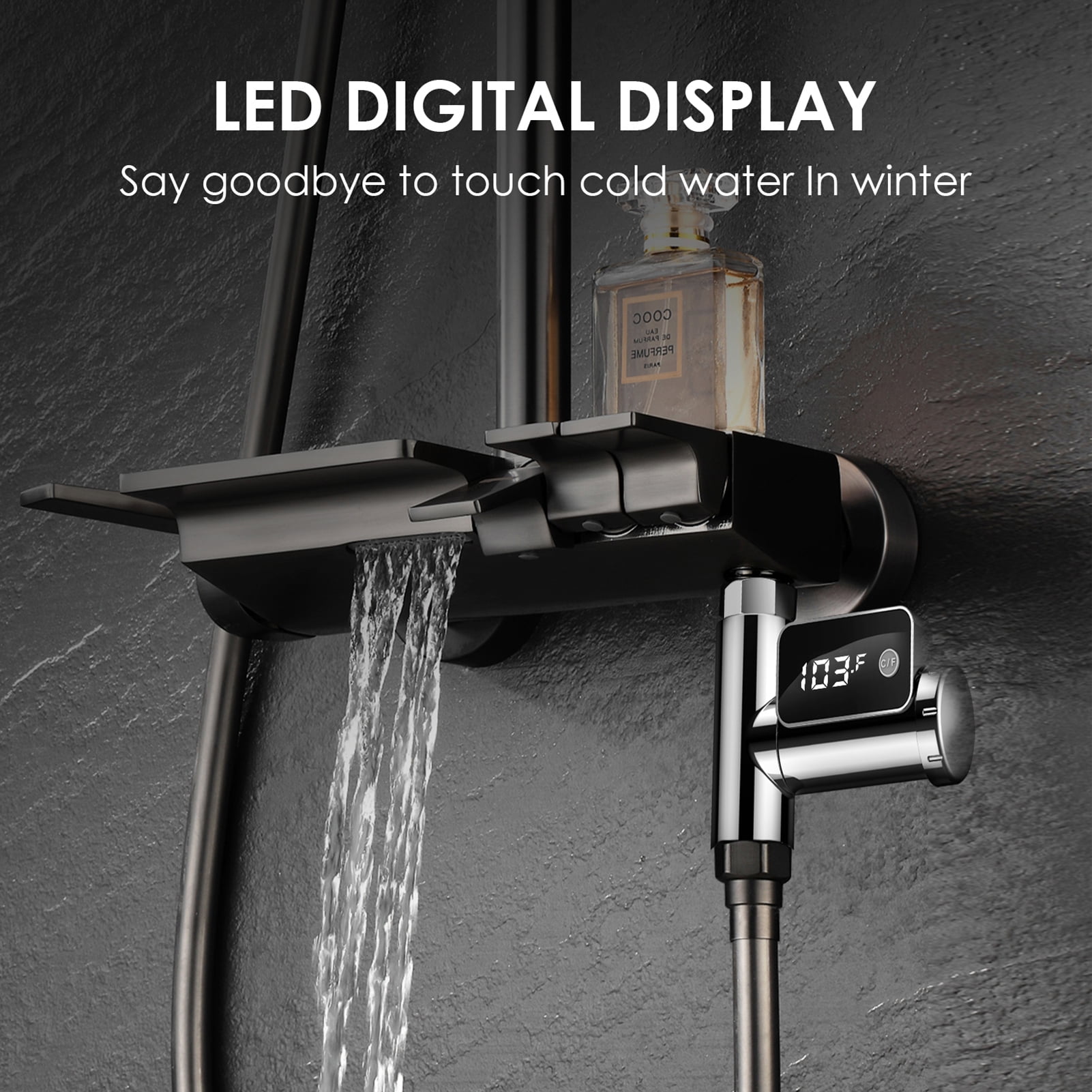 Dream Lifestyle LED Display Shower Thermometer,LED Digital Thermometer Baby Pet Shower