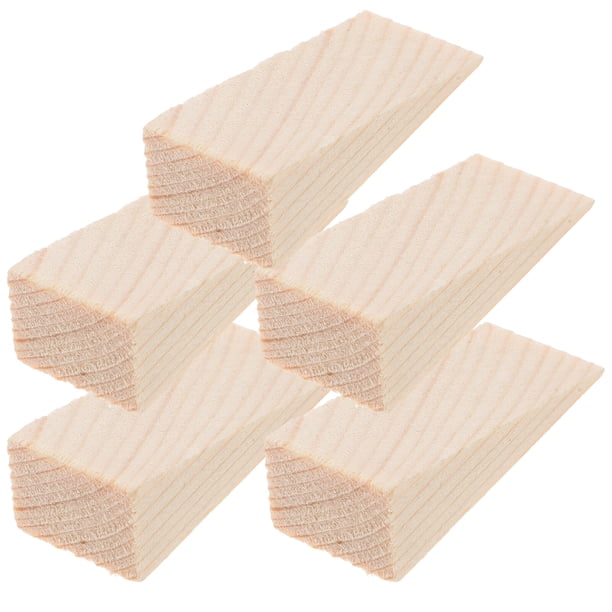 EeaseMX 5 topes de puerta de madera resistentes, prácticos topes triangulares de cuña para puerta, resistentes, para uso doméstico, tamaño S