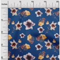 thumbnail image 1 of oneOone Georgette Viscose Royal Blue Fabric Flower & Leaves Watercolor Dress Material Fabric Print Fabric By The Yard 42 Inche Wide, 1 of 4