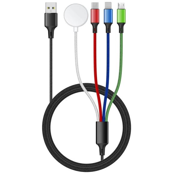 Cable de carga múltiple Amasuki de 1,5 m de nailon trenzado para Apple