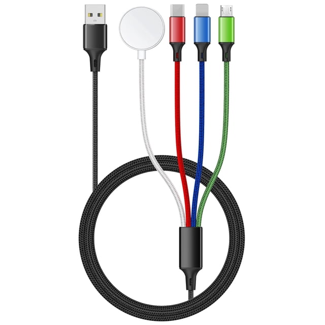 Cable de carga múltiple Amasuki de 1,5 m de nailon trenzado para Apple