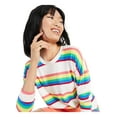 thumbnail image 3 of STYLE & COMPANY Womens White Striped Long Sleeve Crew Neck Top Size: L, 3 of 3