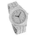 thumbnail image 3 of Mens Iced Out 42mm Diamond Watch with Simulated Diamonds and Bling Dial - Bling-ed Out Fully Adjustable Metal Band - Quartz Movement - Silver Tone Finish, 3 of 7